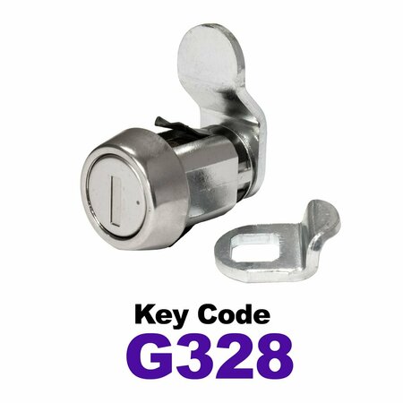 GLOBAL RV SS Compartment Lock, Cam/Blade Style, 7/8in Press in, Offset Blade, fit 5/8in Use, Keyed, G328 CLB-328-78SI-SS